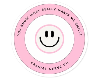 Cranial Nerve VII Funny Sticker: Medical Humor Decal for SLPs, SLP Gifts, SLP Merch