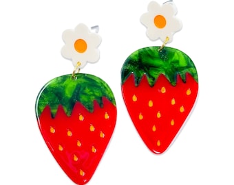 Strawberries and Flowers Earrings