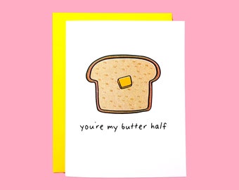 You're My Butter Half Risograph Card
