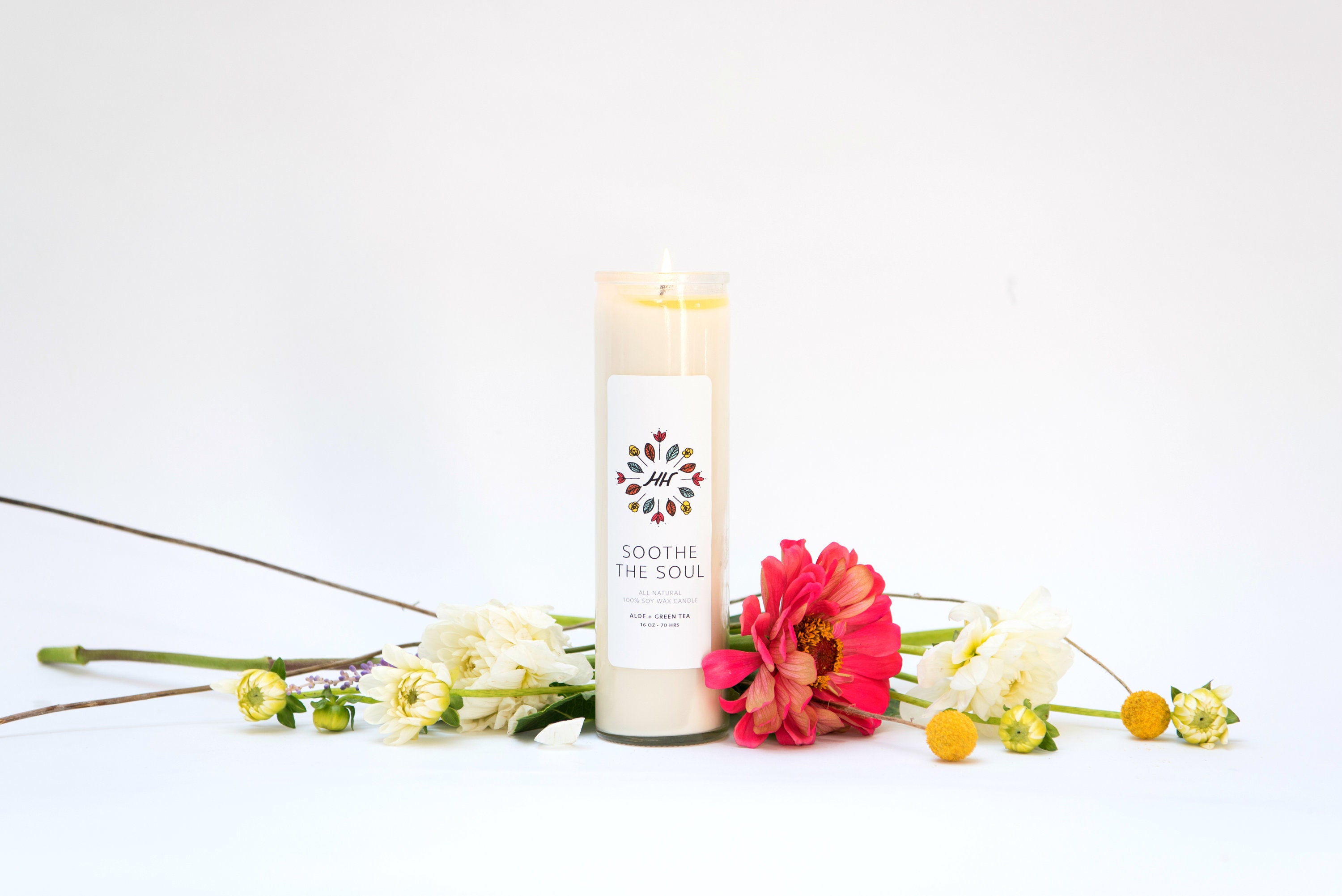 SOOTHE THE SOUL Mantra Candle Aloe Green Tea 16 oz all Etsy