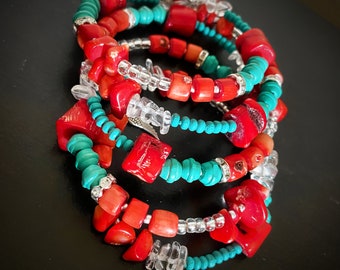 Boho Chipped Stone Wrap Armband