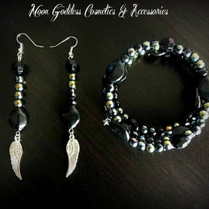 Sun Goddess Wrap Bracelet & Earrings Matching Set