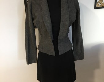 Vintage Blazer Gray Wool Blazer by Toni Owen Nicely tailored jacket Gray Wool Jacket Lots of Darts and Style G Fox & Co Labels inside