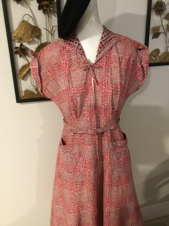 40's 50's Dress Rose Dress Fashioned by Kenrose Z… - image 2