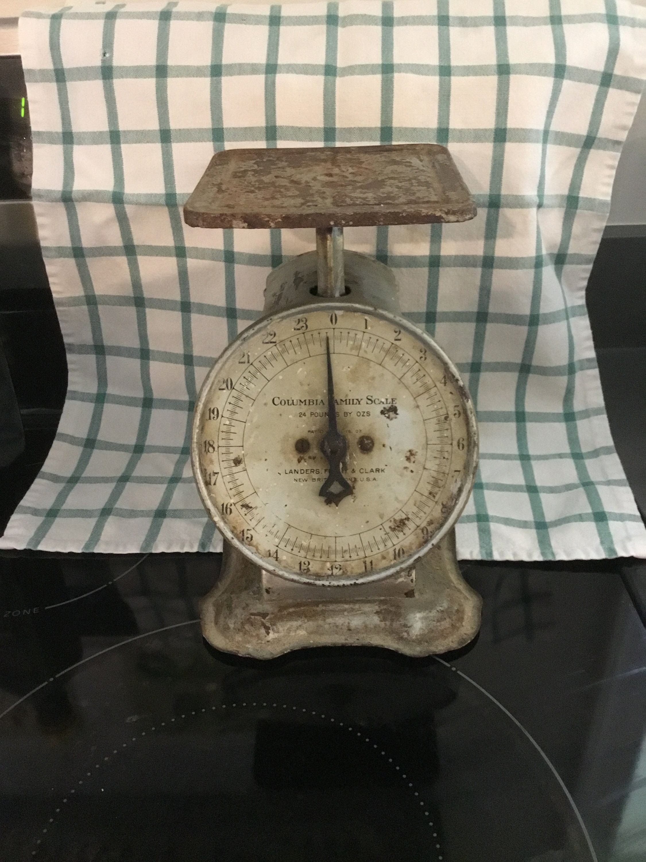 Vintage Scale Columbia Family Landers Frary & Clark Country Store Look Rustic Metal Chippy Paint Old Style