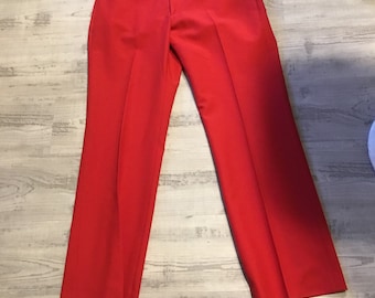 Vintage Pants Snazzy Red Pants SansaBelt A Jaymar Slack Golf Pants Country Club Look Red Pants with White Button Detail Jaymar Pants