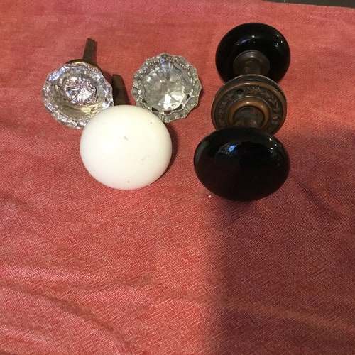 Antique Black Porcelain Knobs Etsy