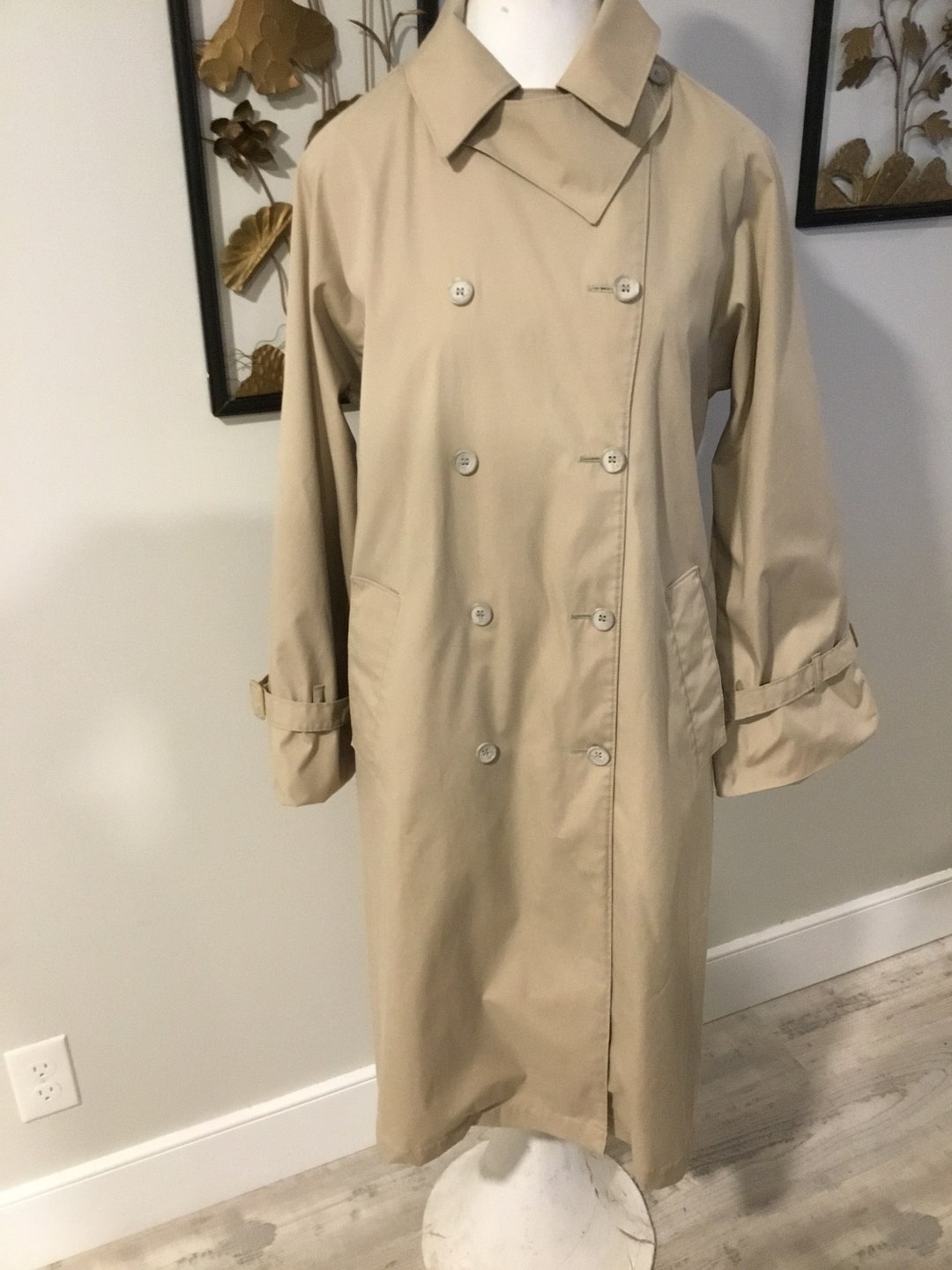 London Fog Trench Coat or Raincoat Tan Raincoat Double