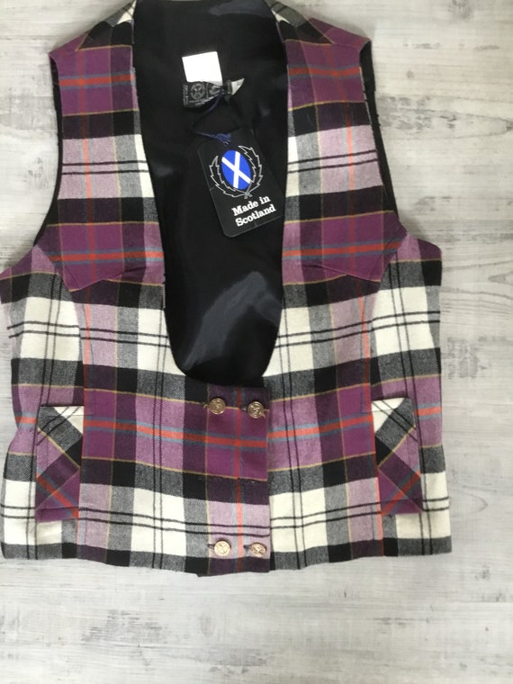 Plaid Vest Fine Woolens Stylish Little Vest Purple and Black | Etsy