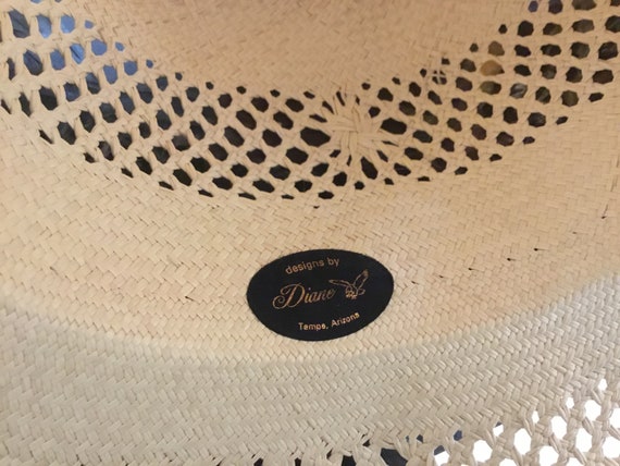 Straw Hat with Feathers and Shell Detail Classic … - image 5