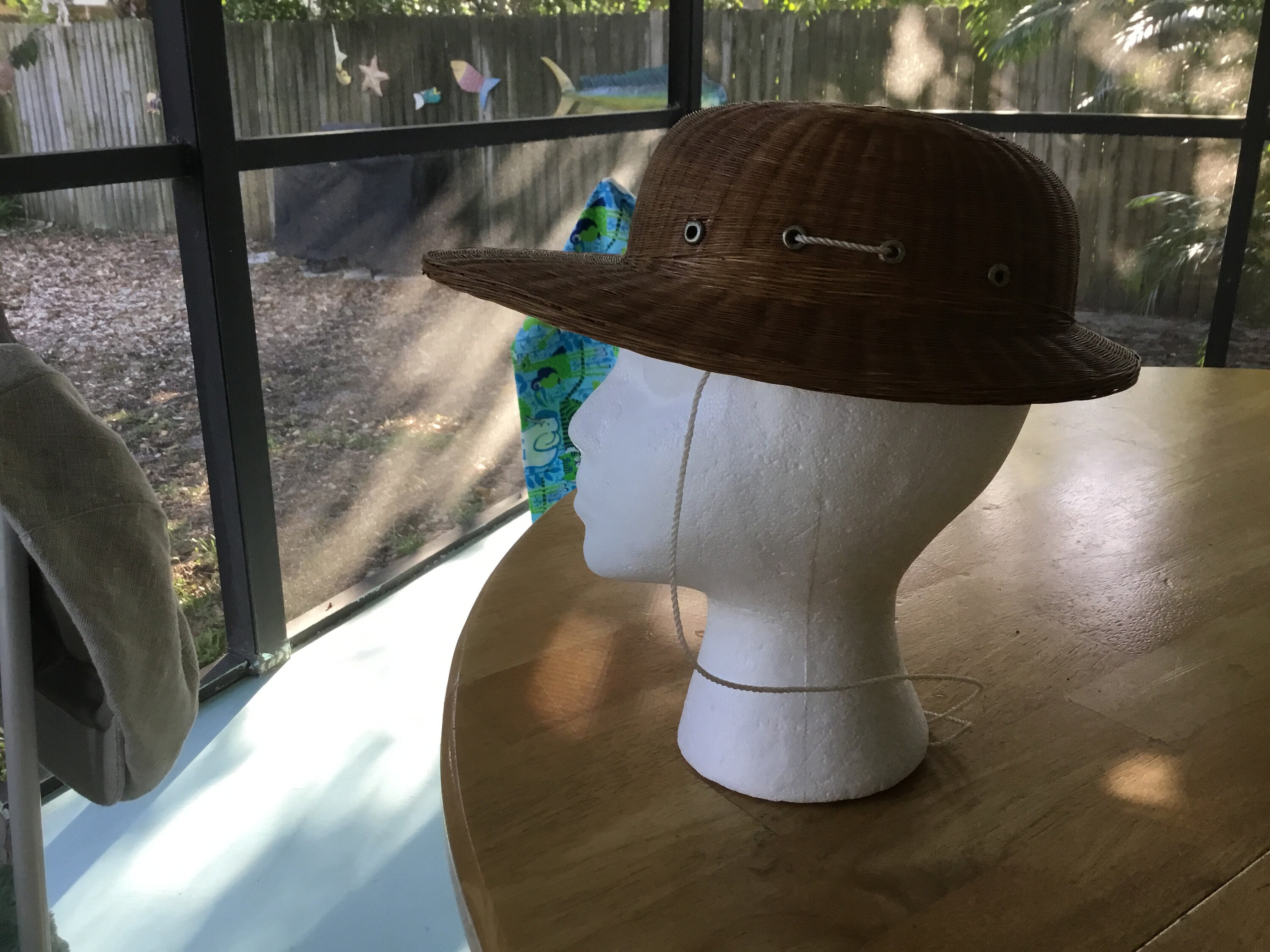 Vintage Straw Pith Helmet Well 