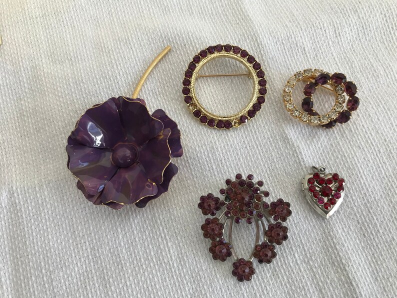Purple Collection Purple Jewelry Lot Goldtone and Purple | Etsy