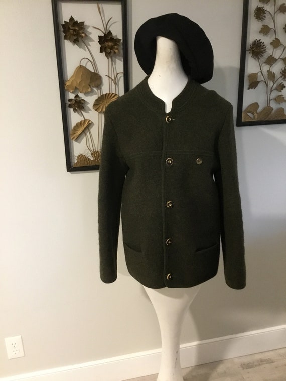 Coat by Tirol Giesswein Loden Green Wool Jacket P… - image 1