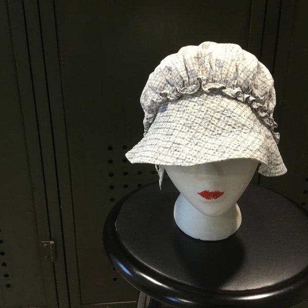 Vintage Hat Vintage Bonnet Prairie Look Pioneer Look Bonnet Ladies Cotton Bonnet Historical Clothing Reenactment Clothing