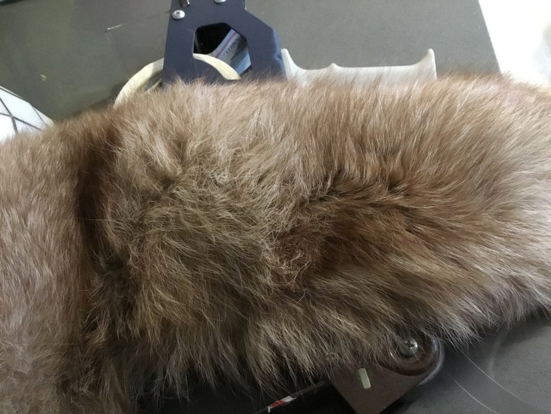 Vintage Fur Collar Luxurious Fur Piece Brown Speckles on Off White Hollywood Glam Starlet Style
