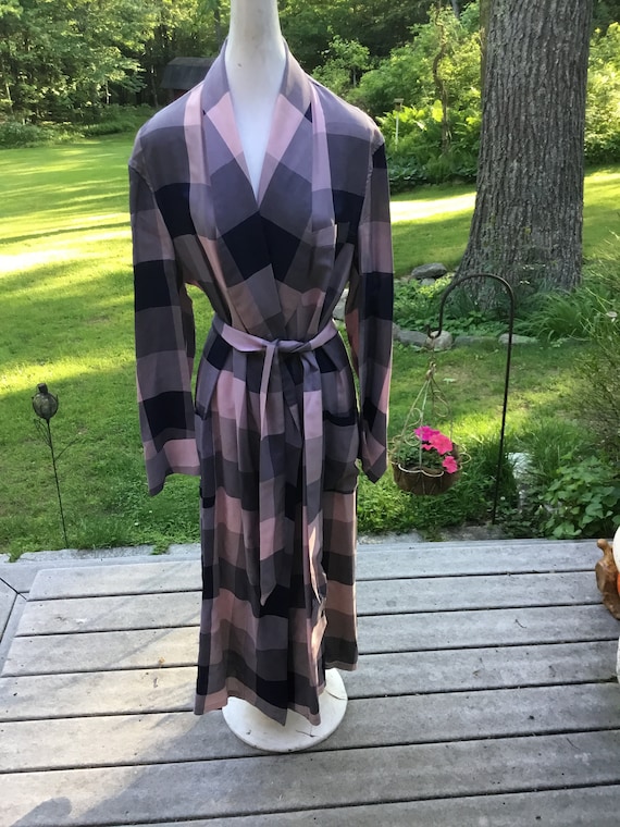 Vintage Plaid Robe 40's-50's Bathrobe Photo Prop G