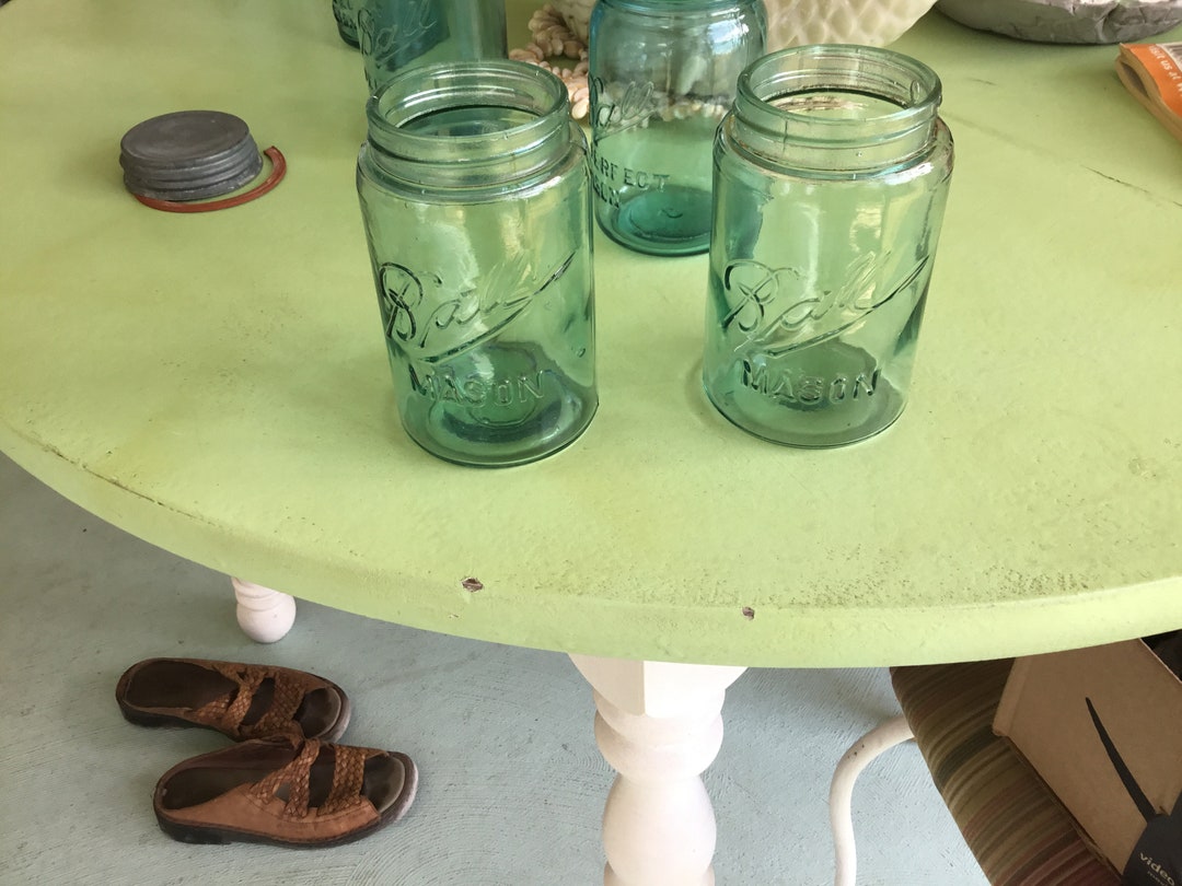 Antique and Rare Blue Green Canning Jars Ball Mason Triple L Etsy