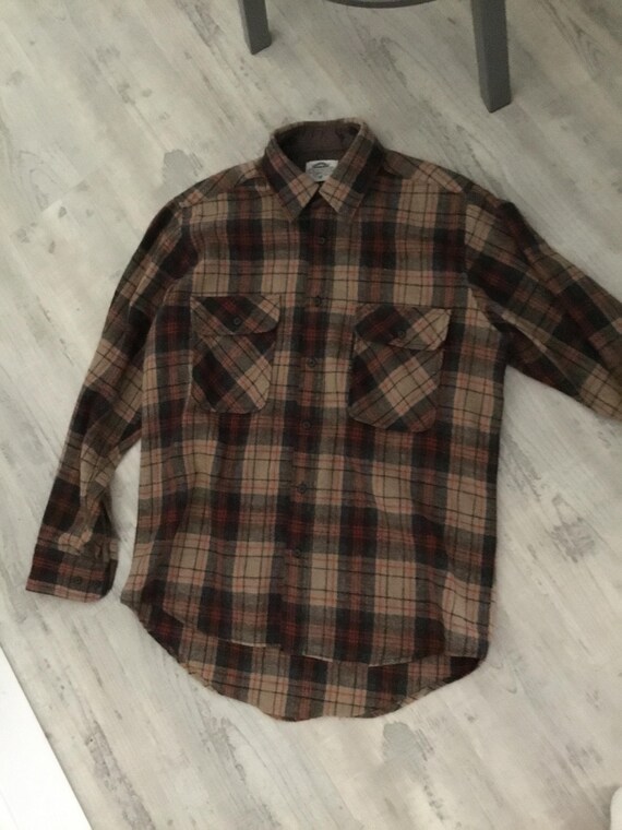 Men's Shirt Wool Blend Work Shirt Fall Colors Plaid and Stripes Button Down  Shirt Unisex Work Wear Fieldmaster Label M - Etsy