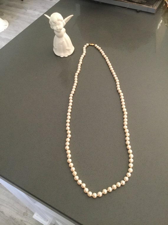 Vintage Pearl Necklace FAUX Pearl Necklace by MON… - image 1