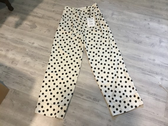 Polka Dot Pants by ZARA High Waisted Pants Black and off White