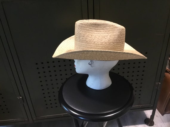 Vintage cowboy Hat Classic Western Hat Straw Cowb… - image 5