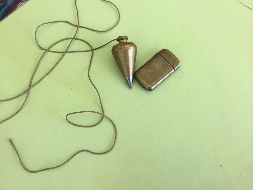 Vintage Tool Brass Plumb Bob and Mini Case Metal Plumb Weighs Etsy