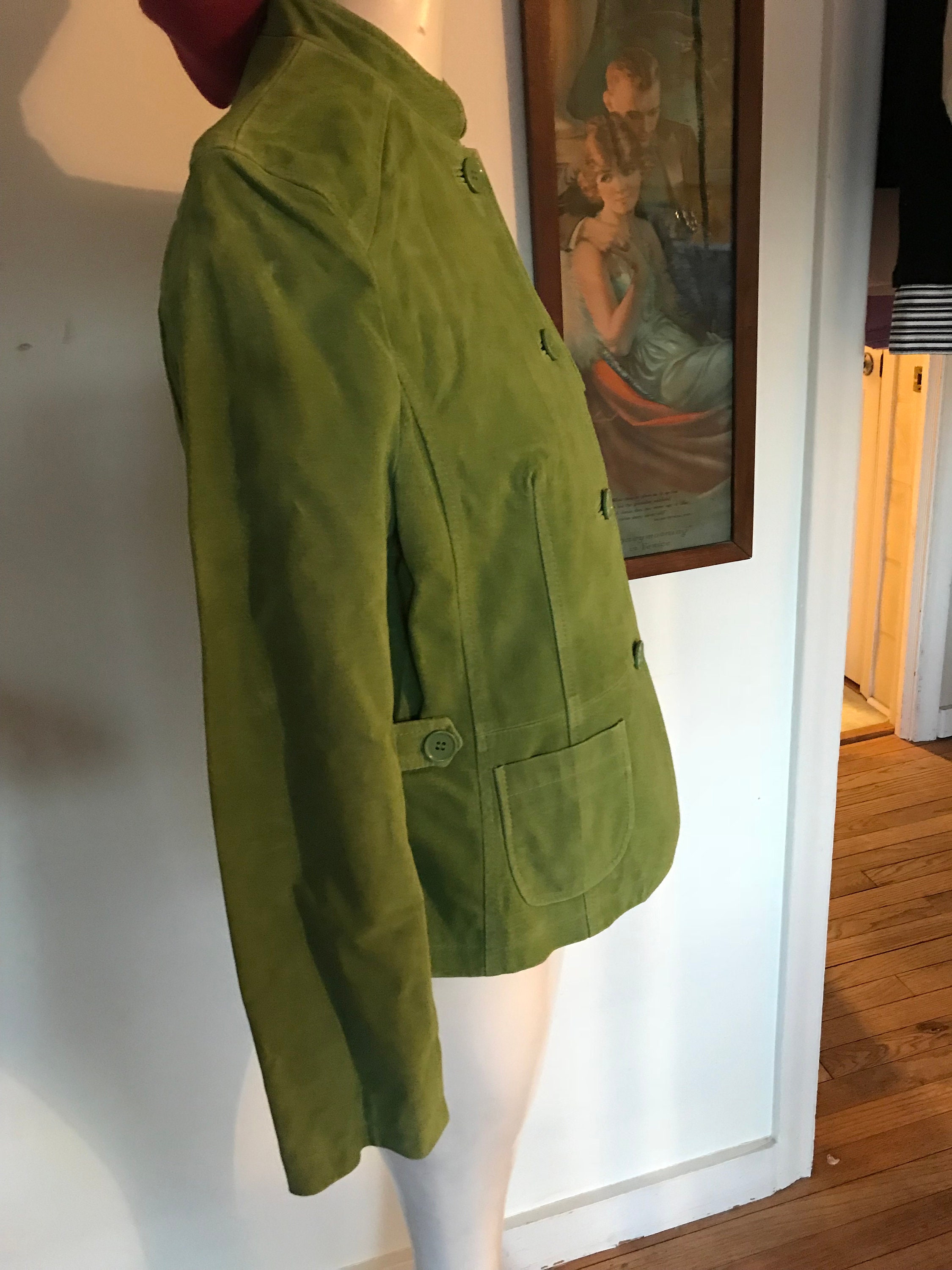 Green Suede Coat Mod Green Suede Coat St John's Bay - Etsy