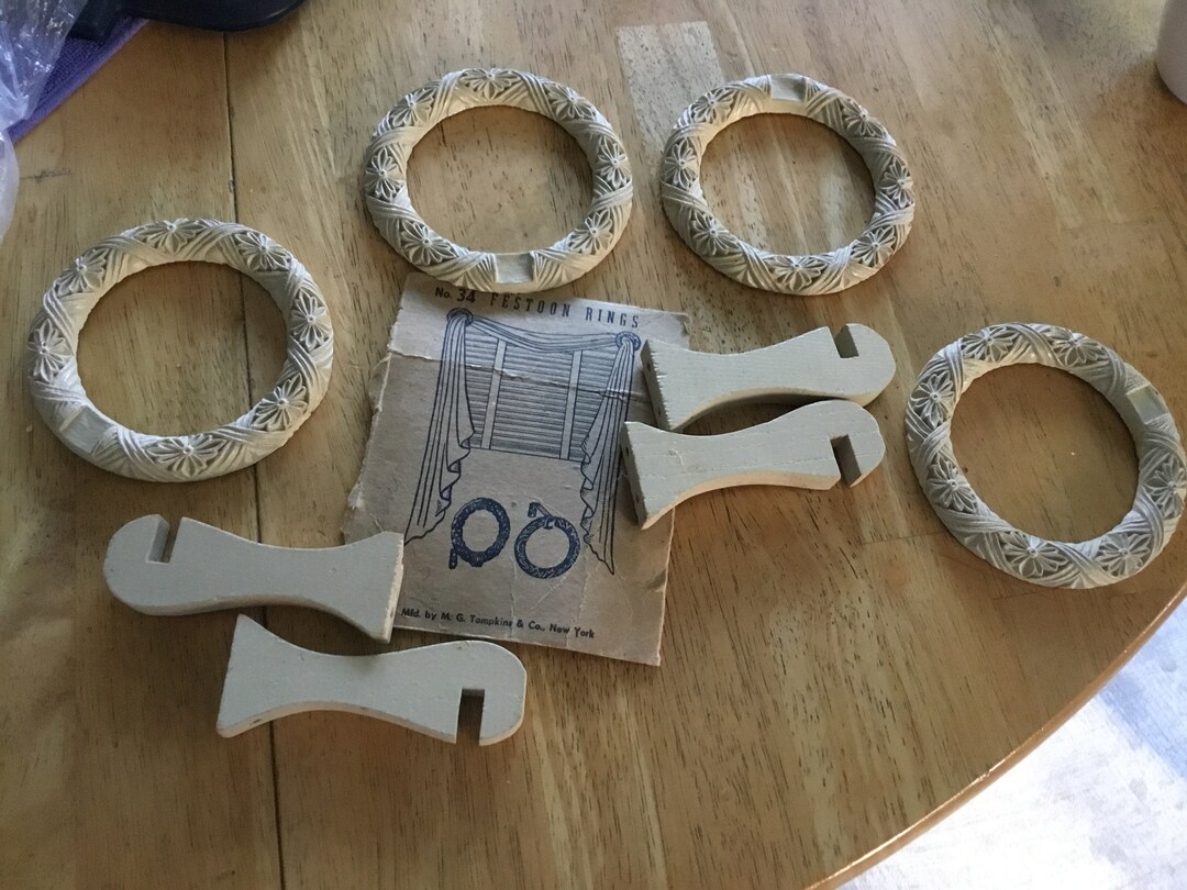 Vintage Curtain Festoon Rings by Tompkins & Co. New York 4 Festoon ...