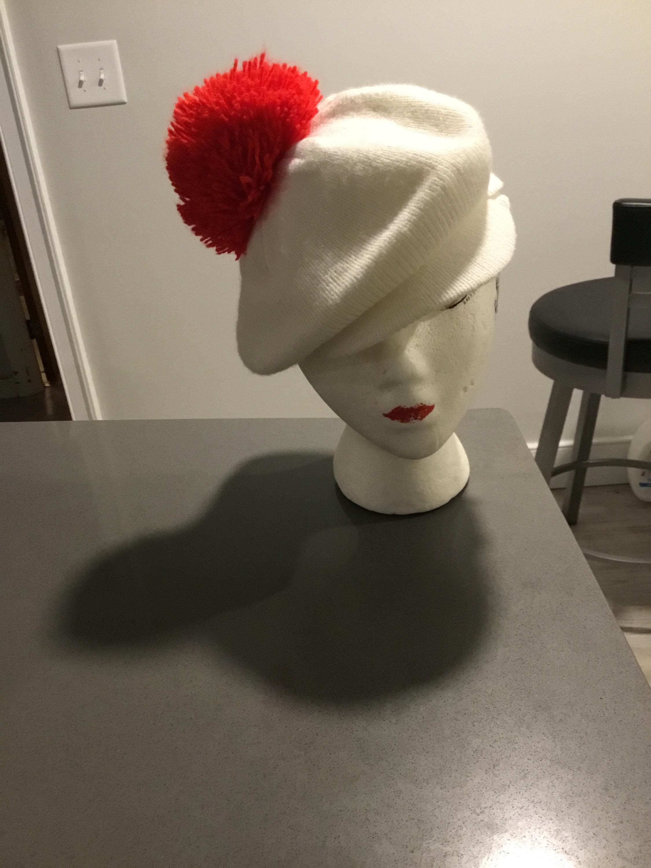 White Beret Pom Pom - Etsy