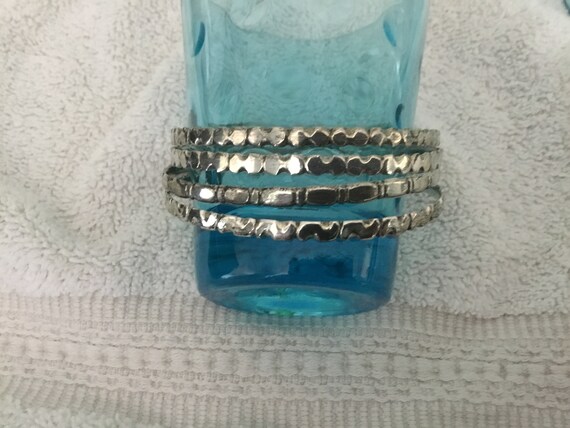 Silver Bracelets 4 Thin Silver Bangles Marked 800… - image 3