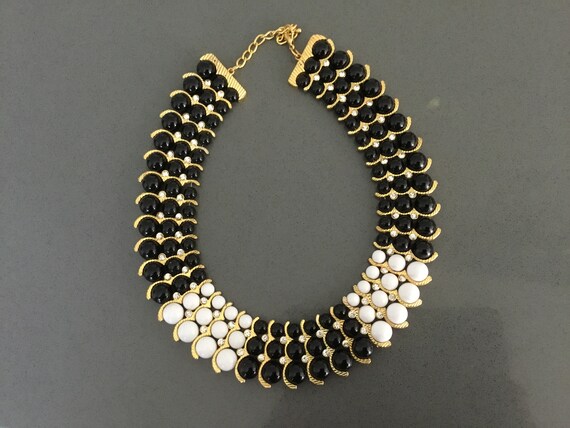 Vintage Beaded Necklace Choker Bib 