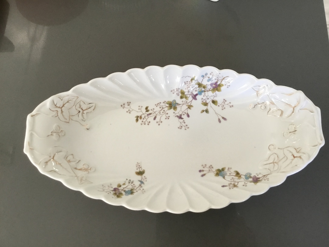 Antique Serving Dish Karlsbad H&C Porcelain Lovely Floral Etsy