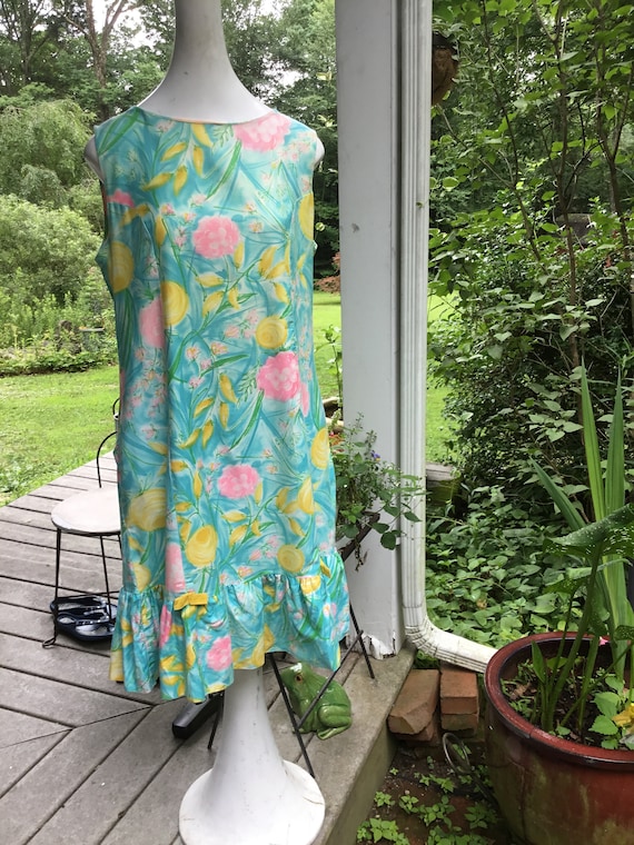 60's Summer Sundress Cute Sundress Yellow and Pink