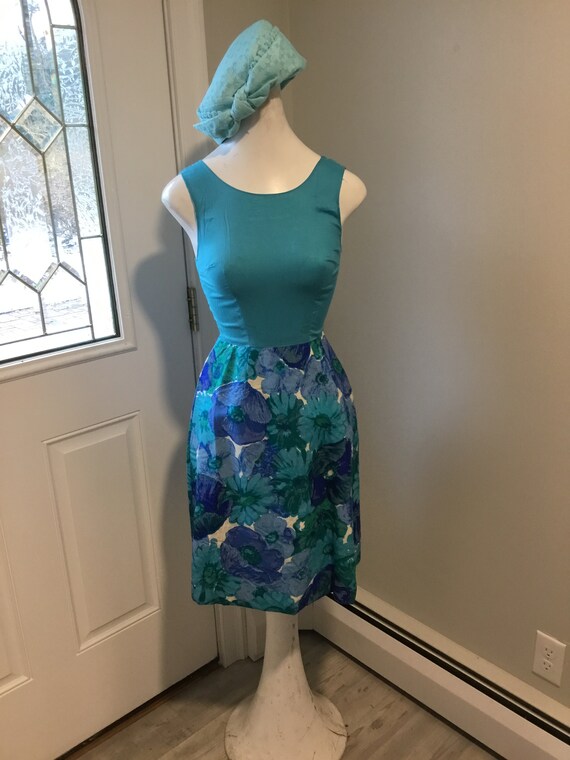 60’s Dress Floral Wiggle Dress Marek New York Lab… - image 6
