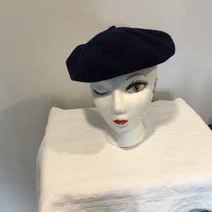 Vintage BETMAR Black Wool Beret Hat Classic French Style Velour Finish Elegant betmar | Accessories | Vintage Betmar Black Felted Wool Wide  main image 2