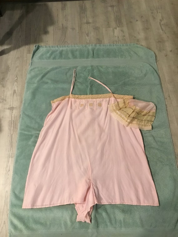 Vintage Teddy Full Chemise - Knickers Silk Linger… - image 2