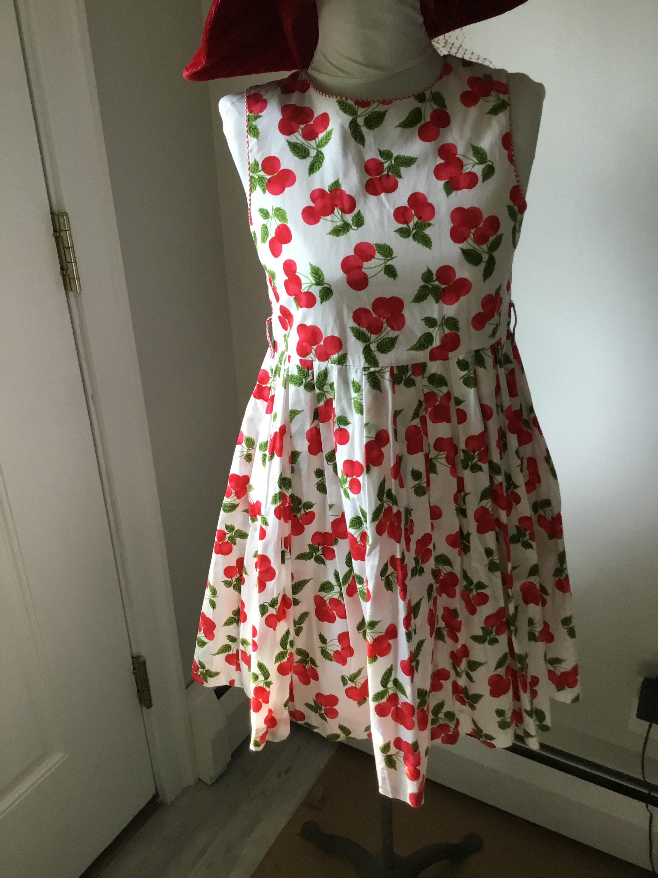 Little Girl's Dress Cherries Dress Red and white Cherry Etsy