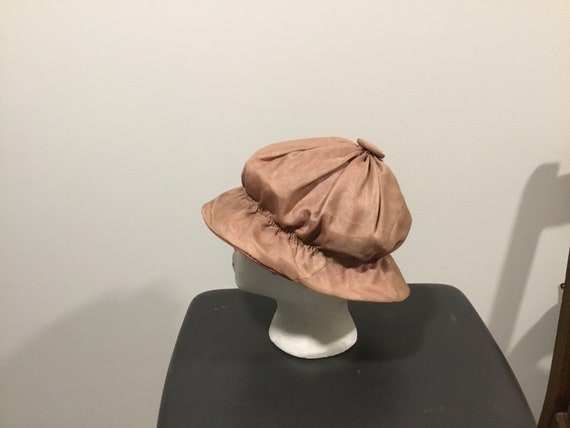 MOD Floppy Hat Pale Brown Chiffon Hat Taffeta Lik… - image 3