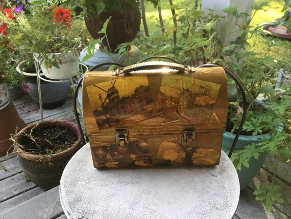 Decoupage Van Gogh Lunchbox Purse, Upcycled OOAK Handbag