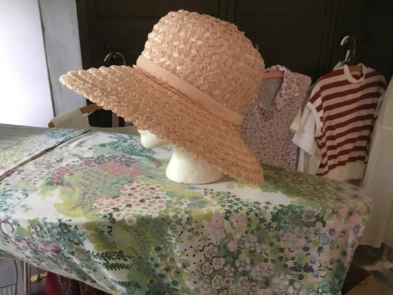 Vintage Straw Hat Woven straw Hat Starlet Style H… - image 2