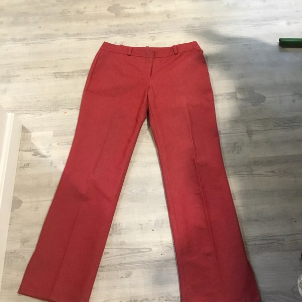 Snazzy Red Pants by Liquid Red Variegated Pants Trouser Style Hip Huggers Flared Hems Pants Made in USA Country Club Stylin Pants