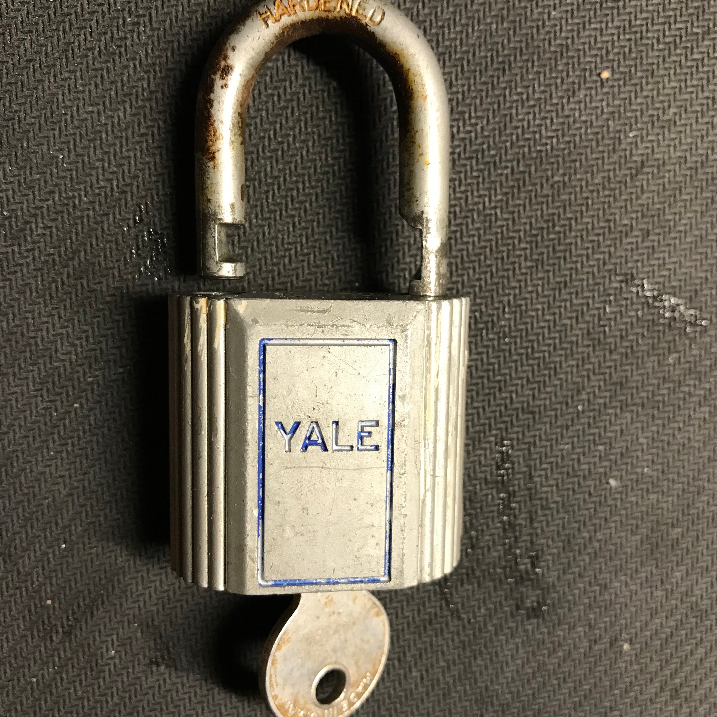 MCM Vintage Yale Jr Pad Lock With Key Rustic Metal Working