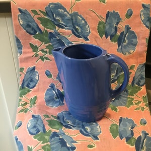 Blue Pottery Pitcher Vintage Pottery Universal Pottery Refrigerator Pitcher Water Pitcher Country Cottage Cottagecore