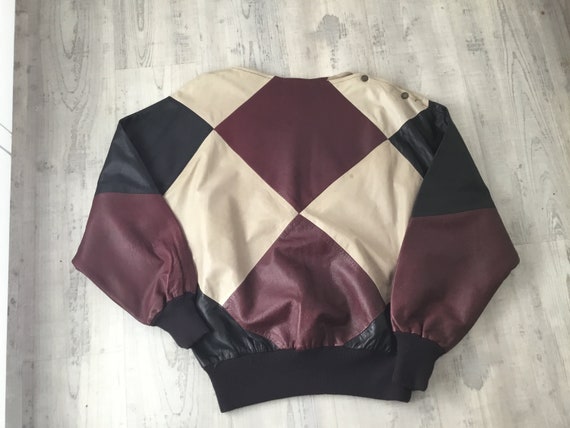 Leather Top Patchwork Leather Top Vintage Leather… - image 6