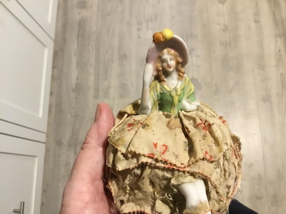 Porcelain Doll Parts 1 Bust with Head, 1 Half Doll and 1 Pincushion with Head and Legs Marked Japan Collectible Doll Halves and Heads