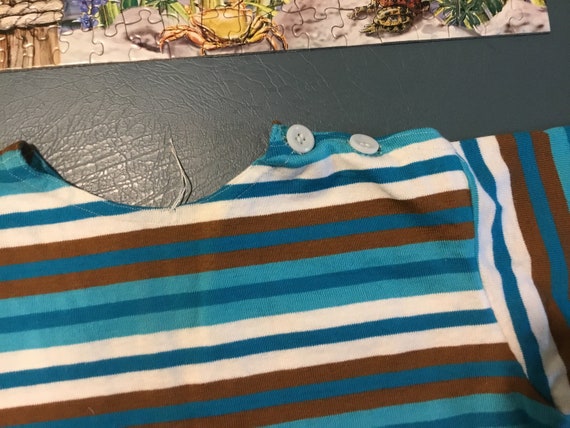 VTG Kids T shirt and Deadstock Socks Blue Striped… - image 3