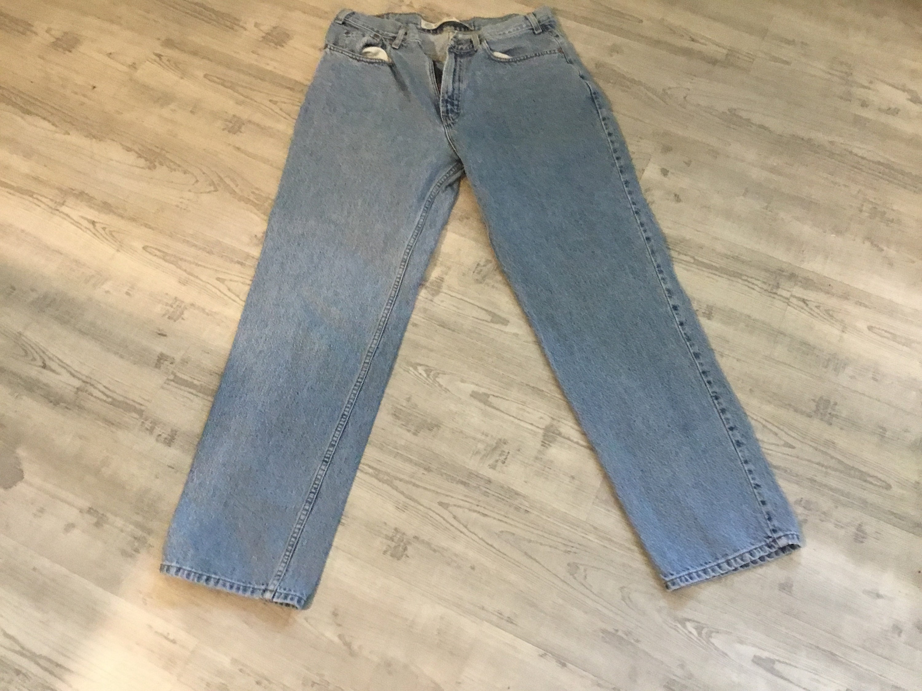 Gap Blue Jeans Jeans de ajuste relajado Ligeramente descoloridos 34 cintura  32 de largo Gap Blue Jean Insignia en la parte posterior 100% algodón Hecho  en EE. UU. Hombres 8 -  México
