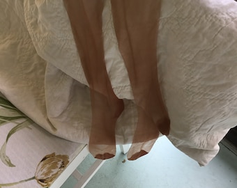 vintage Hosiery 1 Paire NOS Garter Bas Sheer Hoisery