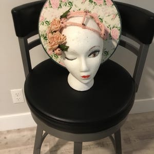 50&#39;s-60&#39;s Hat - Pink Fascinator/Crown with Rose Detail Pretty Little Fascinator Bridal OOAK Sweet Look For Keeps Vintage