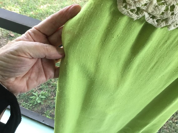 60’s Shift Dress Lime Green Dress with Big Lacey … - image 5